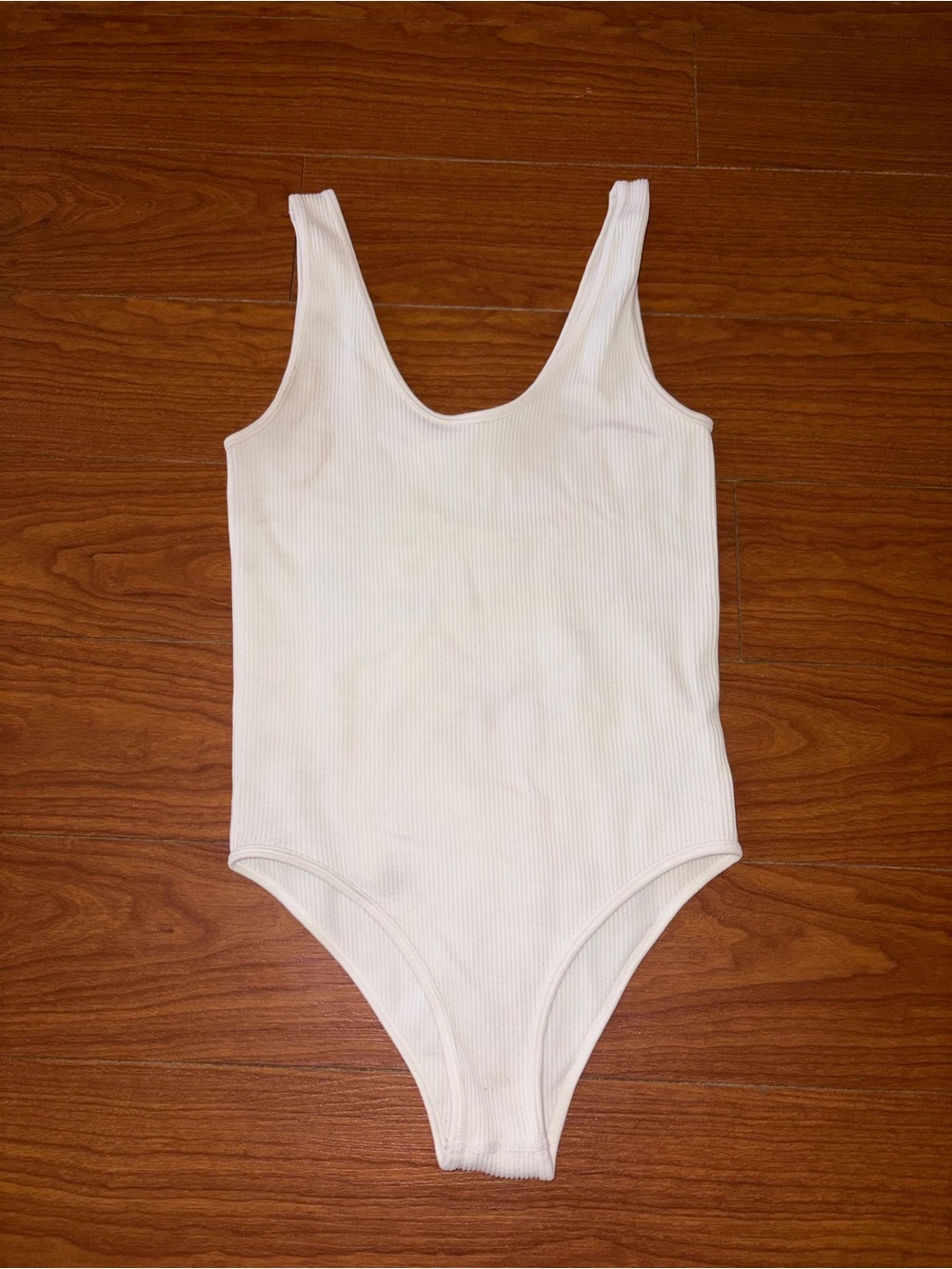 Zara Ribbed White Bodysuit